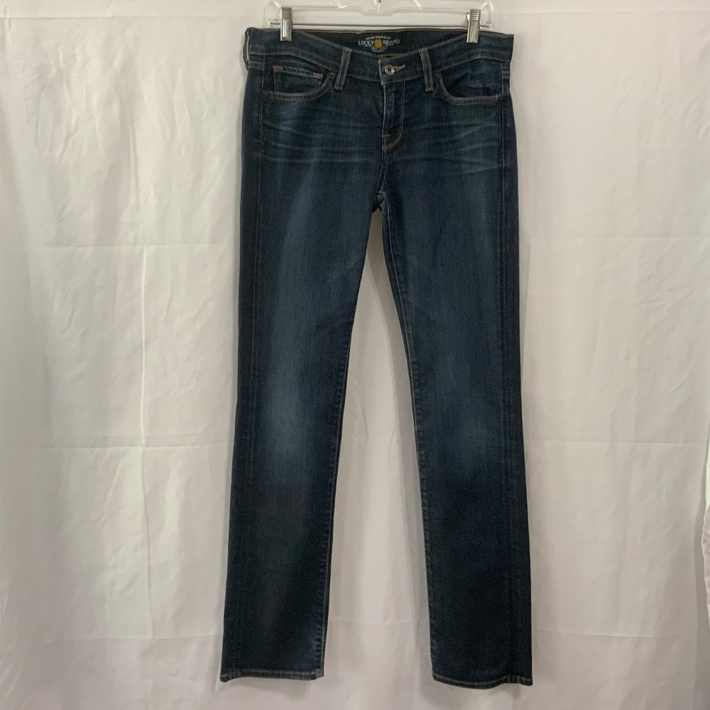 Lucky Brand CHARLIE STRAIGHT dark blue jean Women's 29 pre-owned good condition